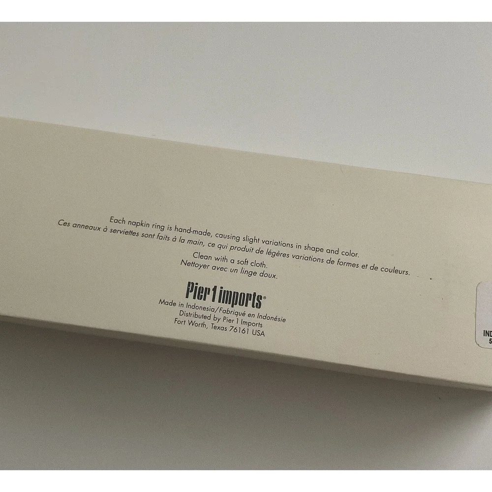 Pier 1 Tamarind Napkin Rings Decorative Set Of 8 New‎